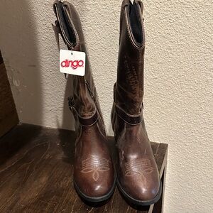 dingo Brown Leather Tall Western Boots
